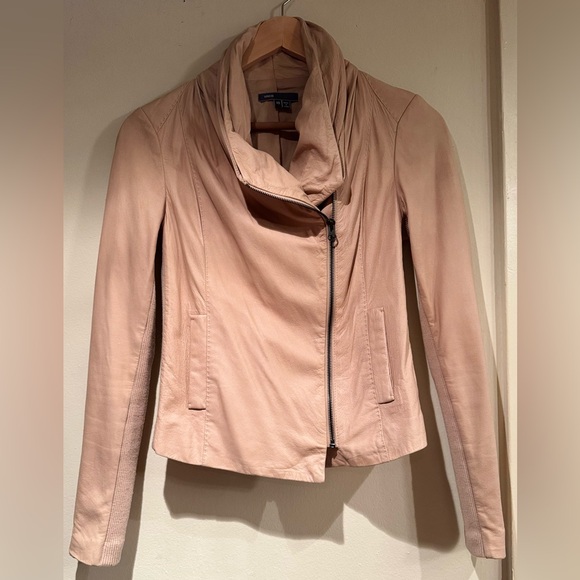 Vince Women's Tan Leather Jacket - Picture 1 of 4